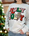 Holly Jolly Patch Sweatshirt Grey