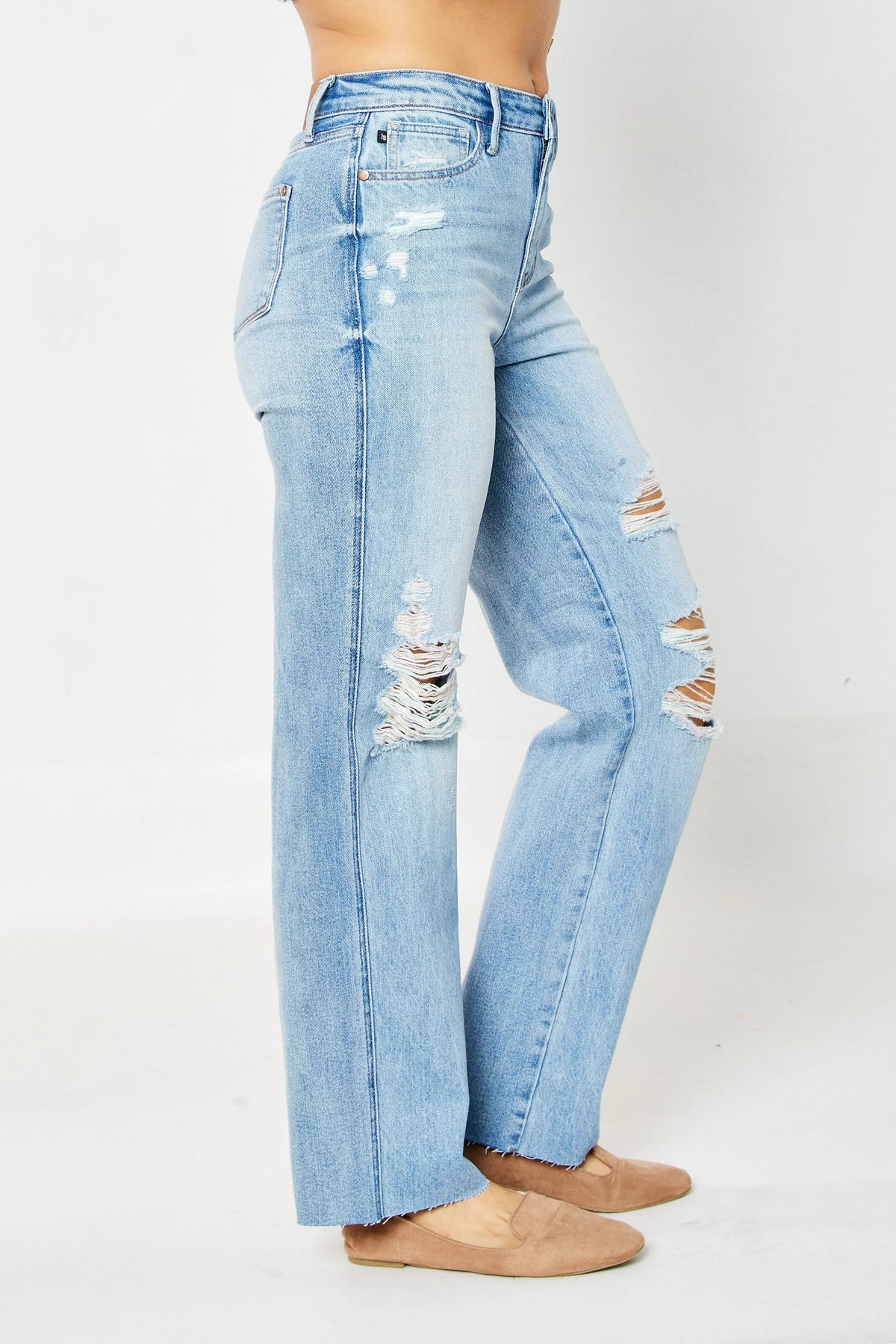 High Waisted Magic 90's Destroy Straight Jeans 88671