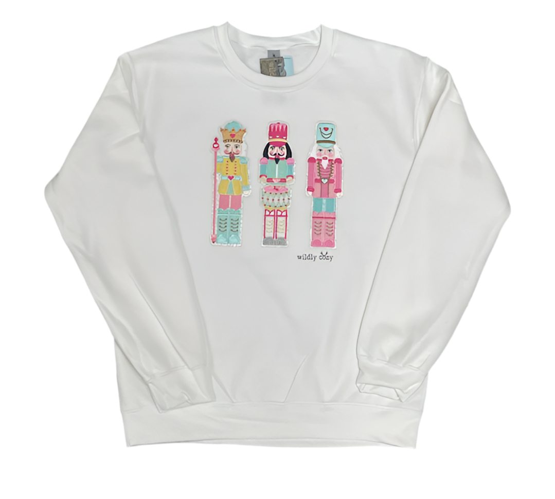 Nutcracker Trio Patch Sweatshirt White