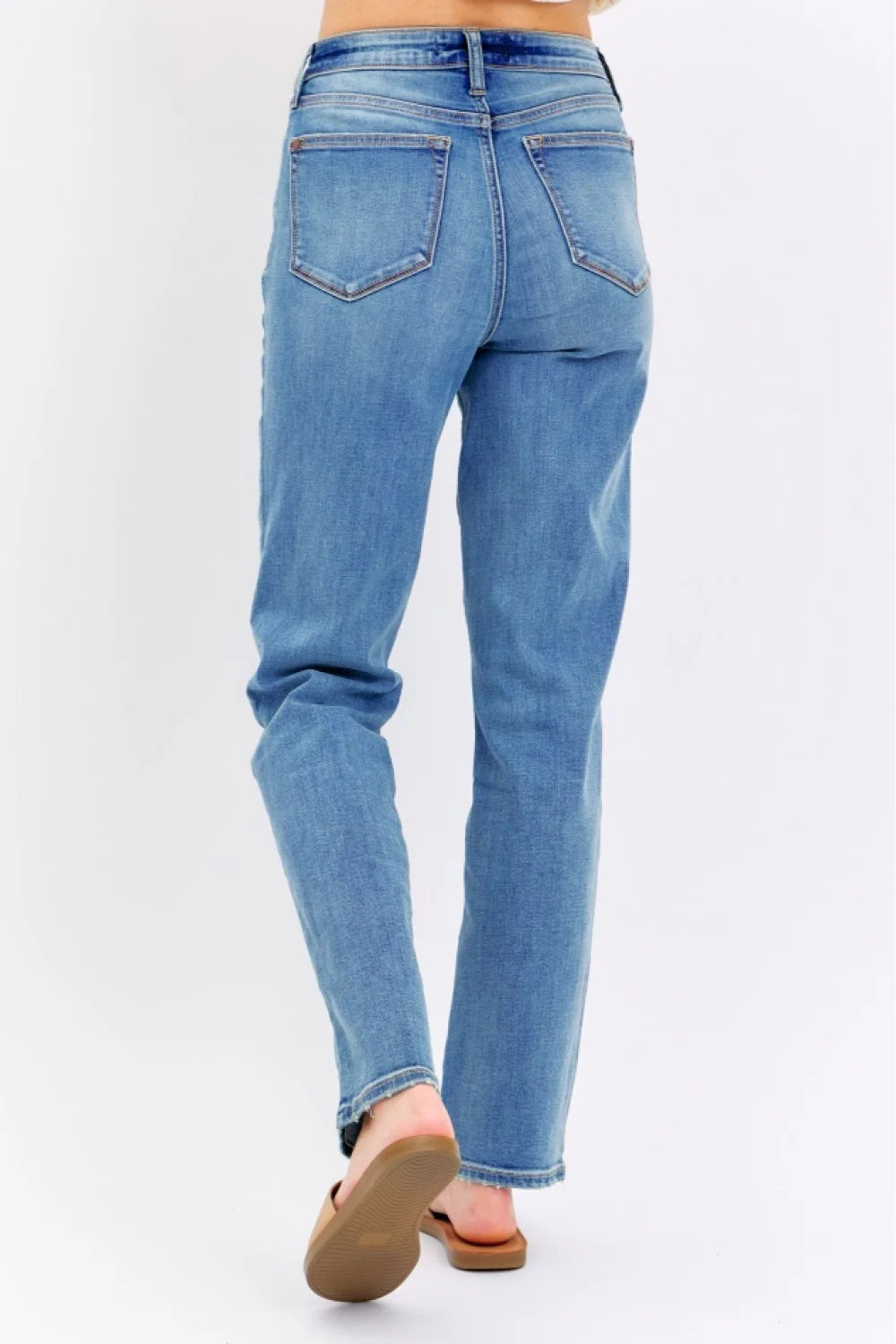 High Waisted Straight Leg Jeans 8602