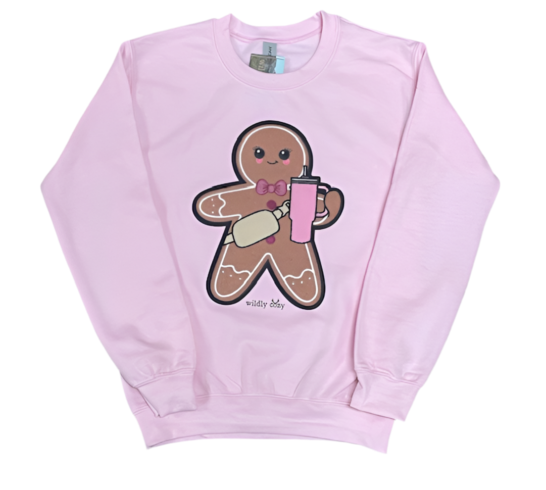 Gingerbread Girlie Patch Sweatshirt Pink