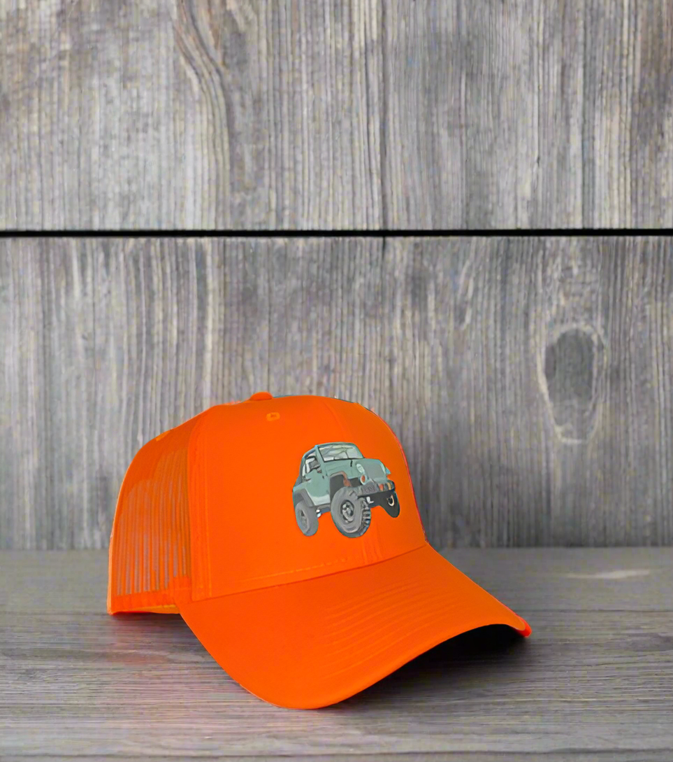 Neon Orange 4x4 SnapBack Hat