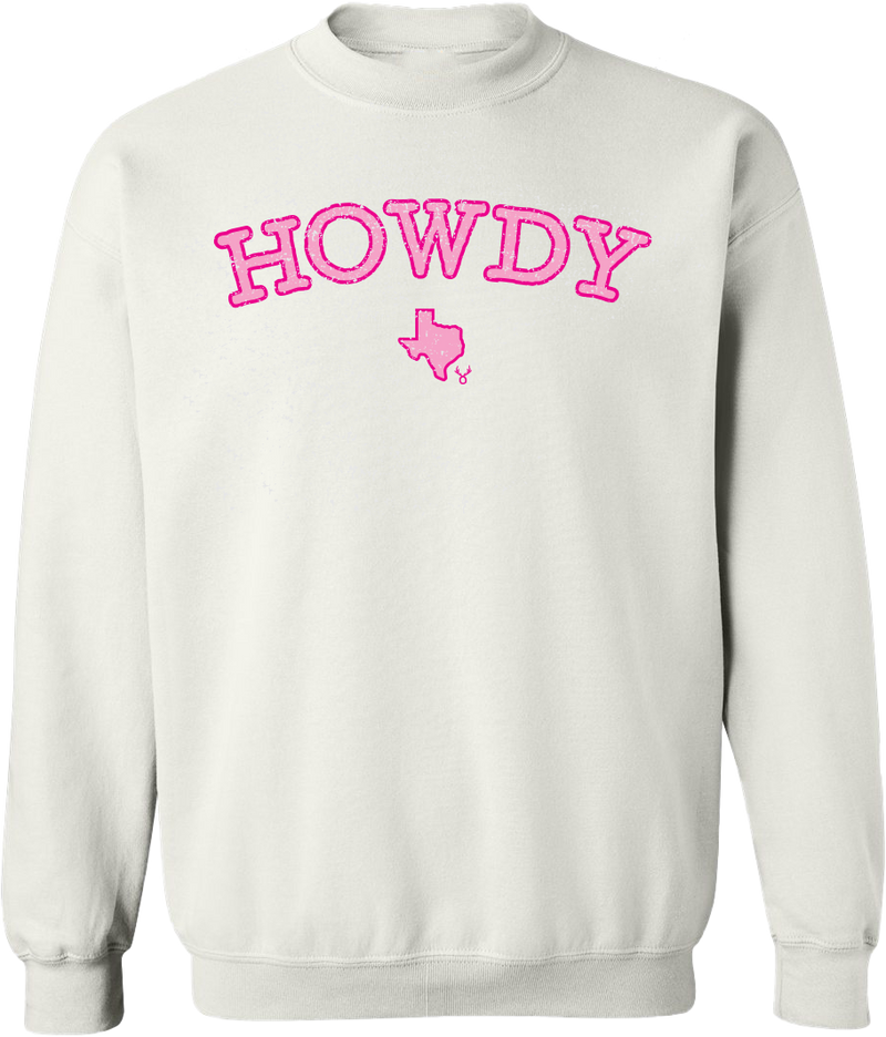 Howdy Pink Sweatshirt White