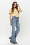 High Waisted Tummy Control Release Hem Flare Jeans 88486