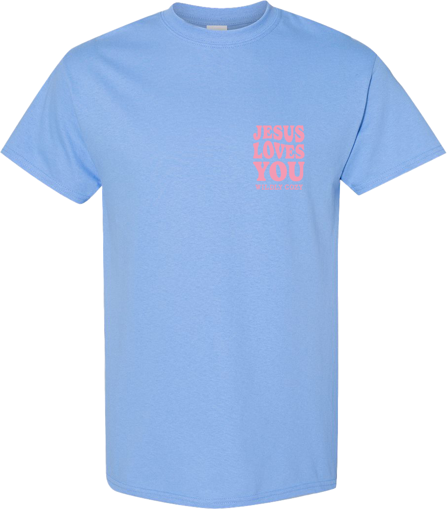 Jesus Loves You Tee Carolina Blue