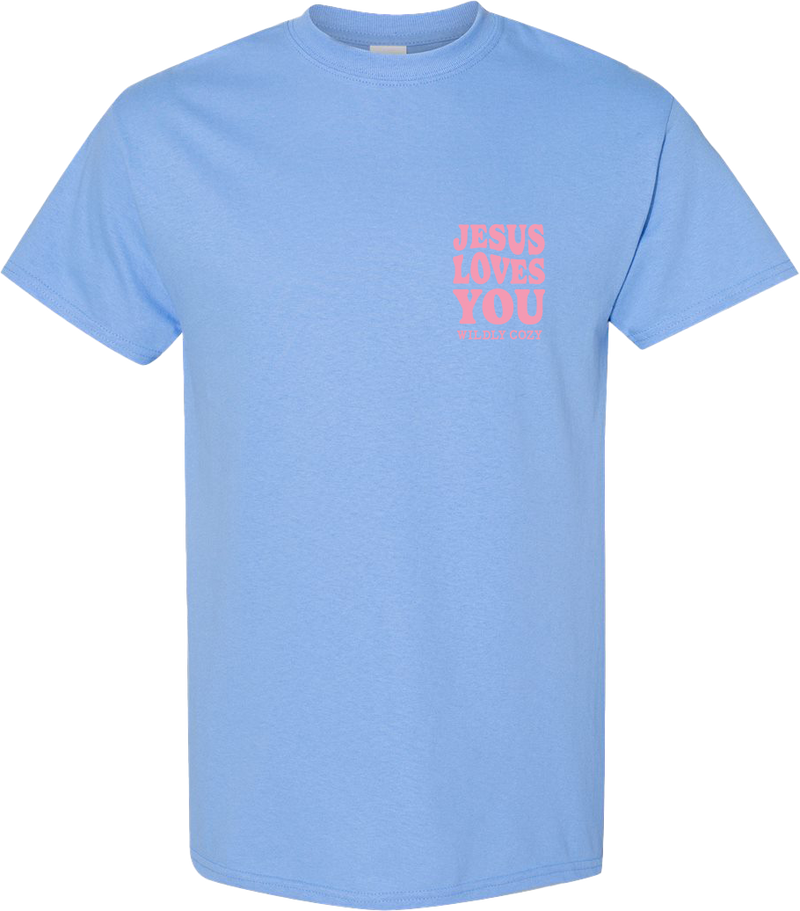 Jesus Loves You Tee Carolina Blue